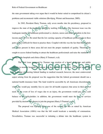 Federal Role in Healthcare Delivery