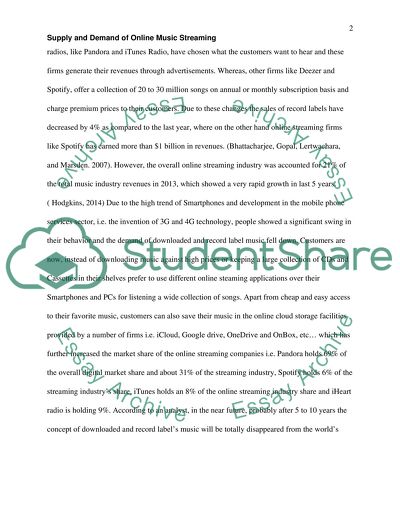 Supply and Demand of Online Music Streaming