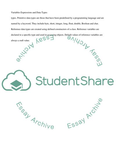 Variables, Expressions, and Data Types