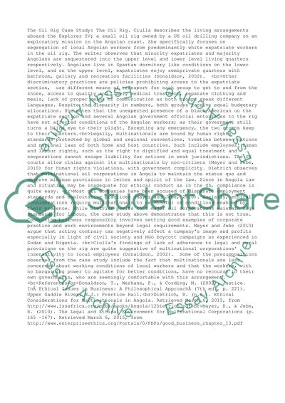 Case Study: p.221, The Oil Rig, Ciulla