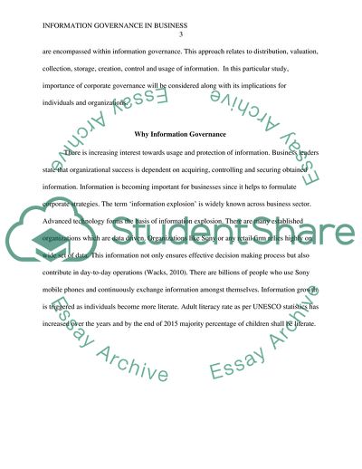 Information Governance in Business