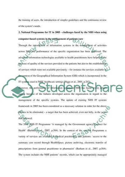 Systems in the Management of Patients Care