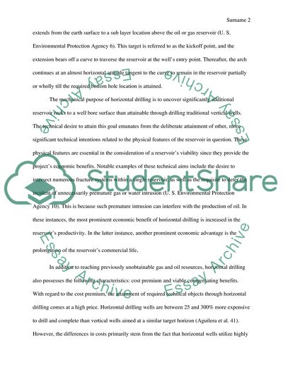 Natural Gas and Oil Horizontal Drilling Technology