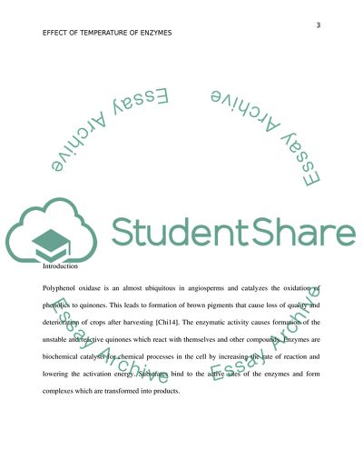 Catecholase, Enzymatic Browning and Temperature