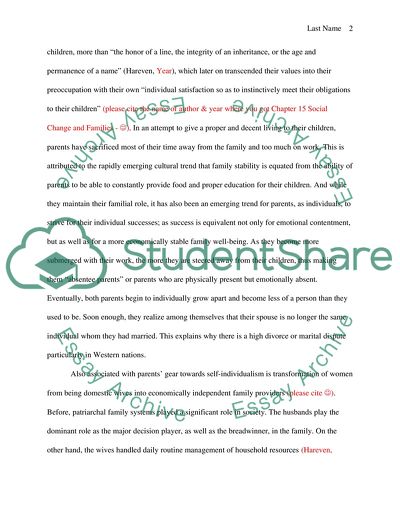 Sociology of Family & Family Change