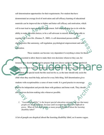 Instruction for Self-Determination