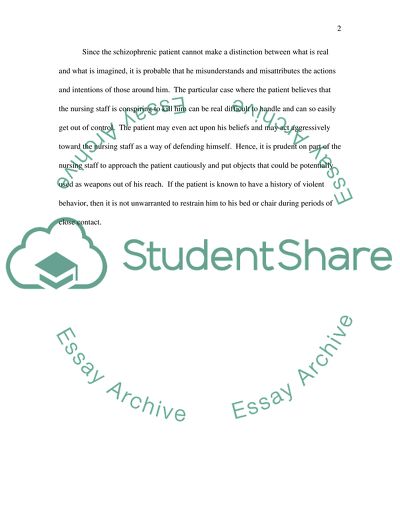 Nursing a Patient with Paranoid Schizophrenia