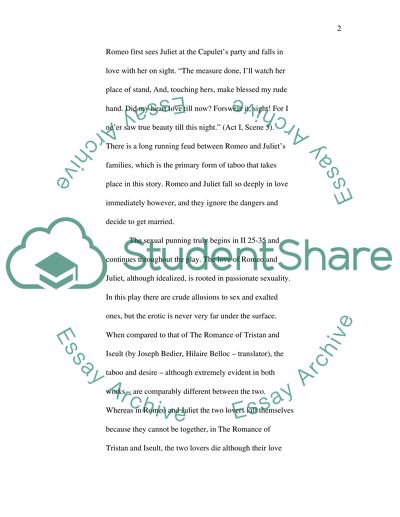 Sexuality in Literature: Romeo and Juliet & Tristan and Iseult