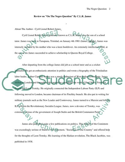 On the Negro Question by Cyril Lionel Robert James