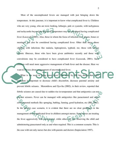 Management of uncomplicated fever in children