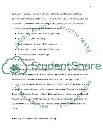 Choose a country fromLatin America and explain how globalisation has affected it in the last 10years