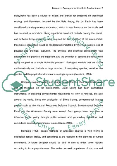 Research Concepts for the Built Environment