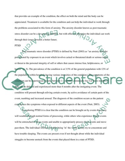 Causes and Description of Post-Traumatic Stress Disorder