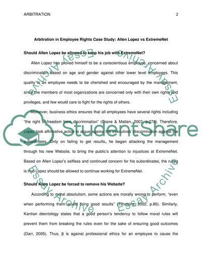 Employee Loyalty - Arbitration Paper