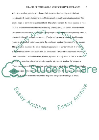 Llustrate how property and motor vehicle insurance impact your financial resources