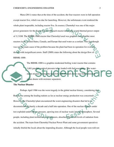Engineering Design Flow Contributing To the Chernobyl Nuclear Disaster
