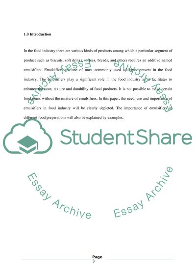 The use of emulsifiers in the food industry