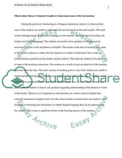 School Placement Research