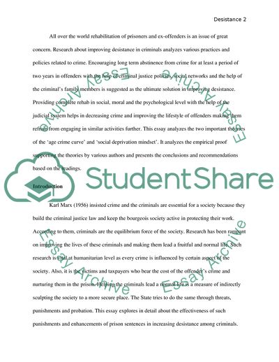 The Effectiveness of Punishment in Improving Desistance