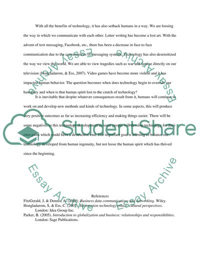 Balancing of Technology Developed from Human Ingenuity