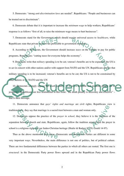 The Difference between Republic and Democratic Party