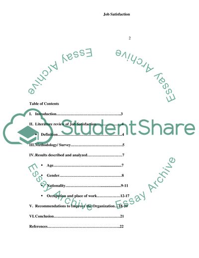 Fundamentals of Job Satisfaction