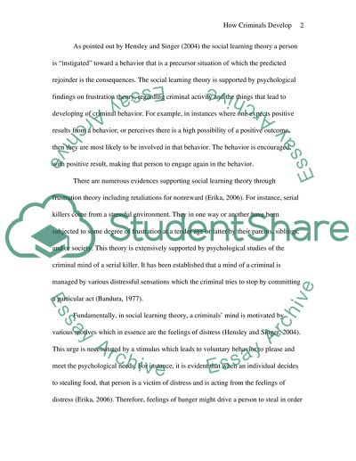 How a criminal develops