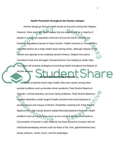 Health Promotion throughout the Human Lifespan