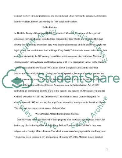 Outline of Chinese Americans and Mexican Americans