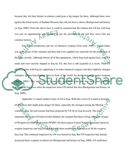 US foreign policy towards Saddam Husseins