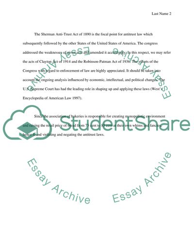 Violation of Antitrust Law