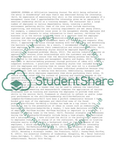 Key Skills and Standards of Leadership