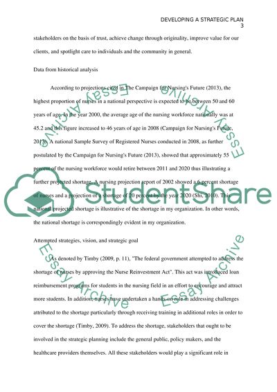 Course Project: Developing a Strategic Plan