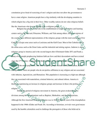 American Religious groups and History