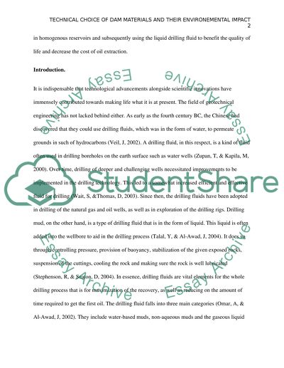 Technical choice of dam materials and their environmental impacts