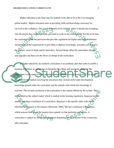 Higher Education Curriculum