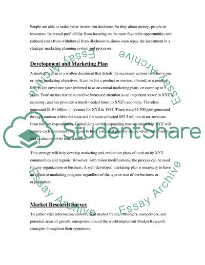 Delovepment of A Marketing Plan