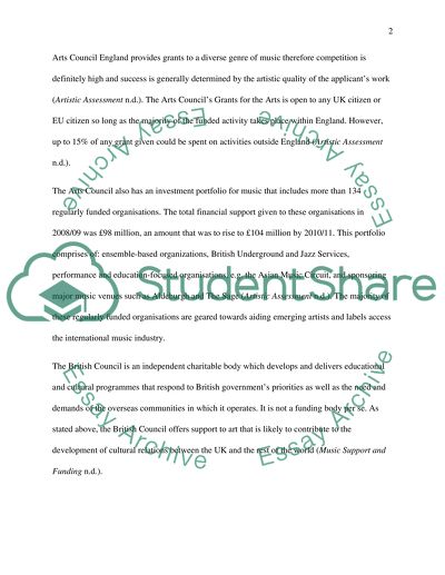 Funding of Music Business in the UK