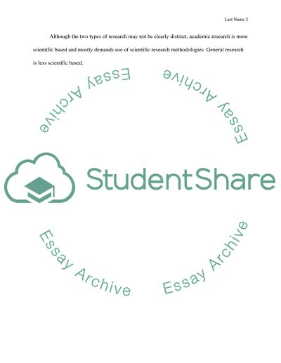 Academic versus General Research