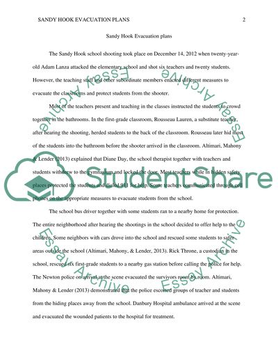 Sandy Hook Evacuation plans