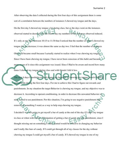 Modification of My Behavior