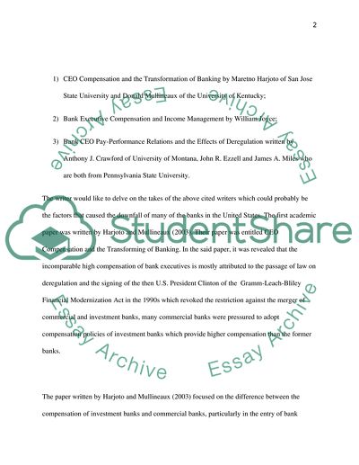 Executive Compensation in Banks