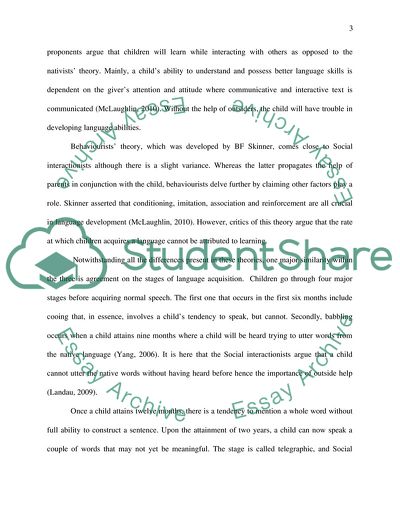 Main Models Of Language Development