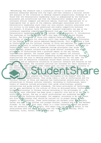 A Confucian Approach to Paternalistic Leadership and Ethical Judgement in Chinese Management