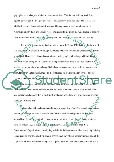 He Middle East and the World: Identity and Conflict in the Middle East