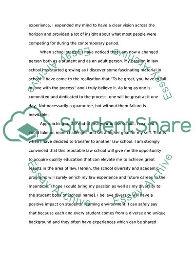 Reason for transferring law school