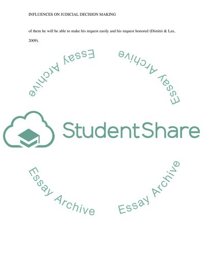 Influences on Judicial Decision Making