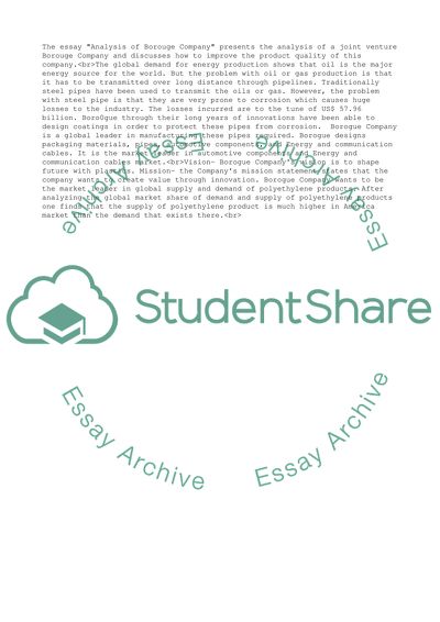 Analysis of Borouge Company