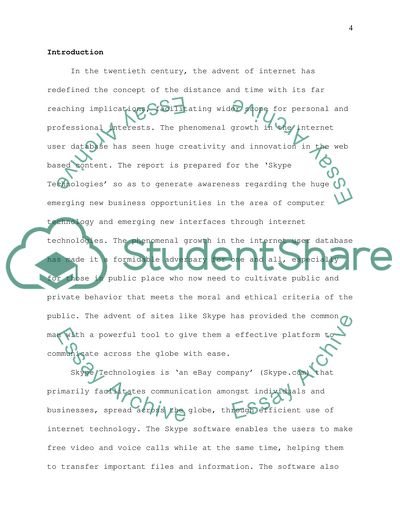 Skype: Current and Future Use of Internet Technologies