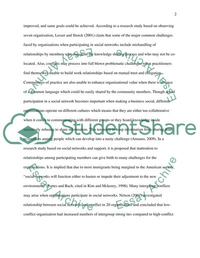 Challenges organisations may face when participating in social networks